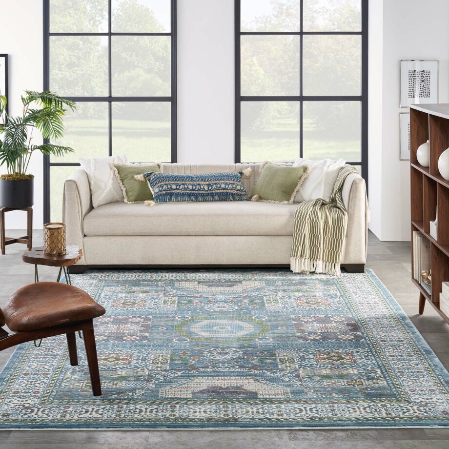Nourison rug Ankara Global ANR17 IVLTB IVORY LIGHT BLUE 8x10 099446855909 interior 3