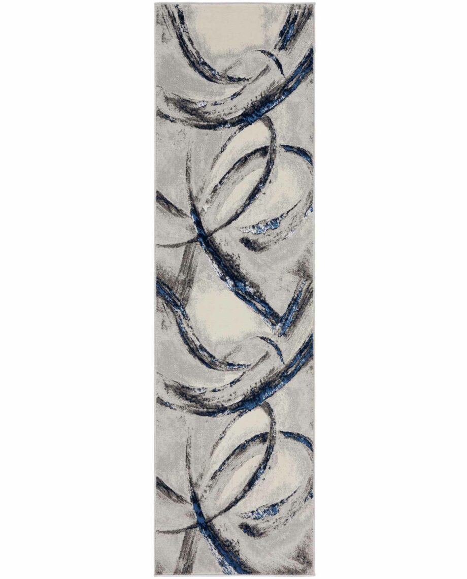 Nourison rug Brush Strokes BSK02 GRYNV GREY NAVY 2x8 099446898999