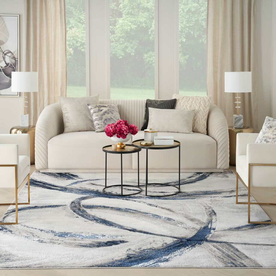 Nourison rug Brush Strokes BSK02 GRYNV GREY NAVY 8x10 099446899019 interior 3