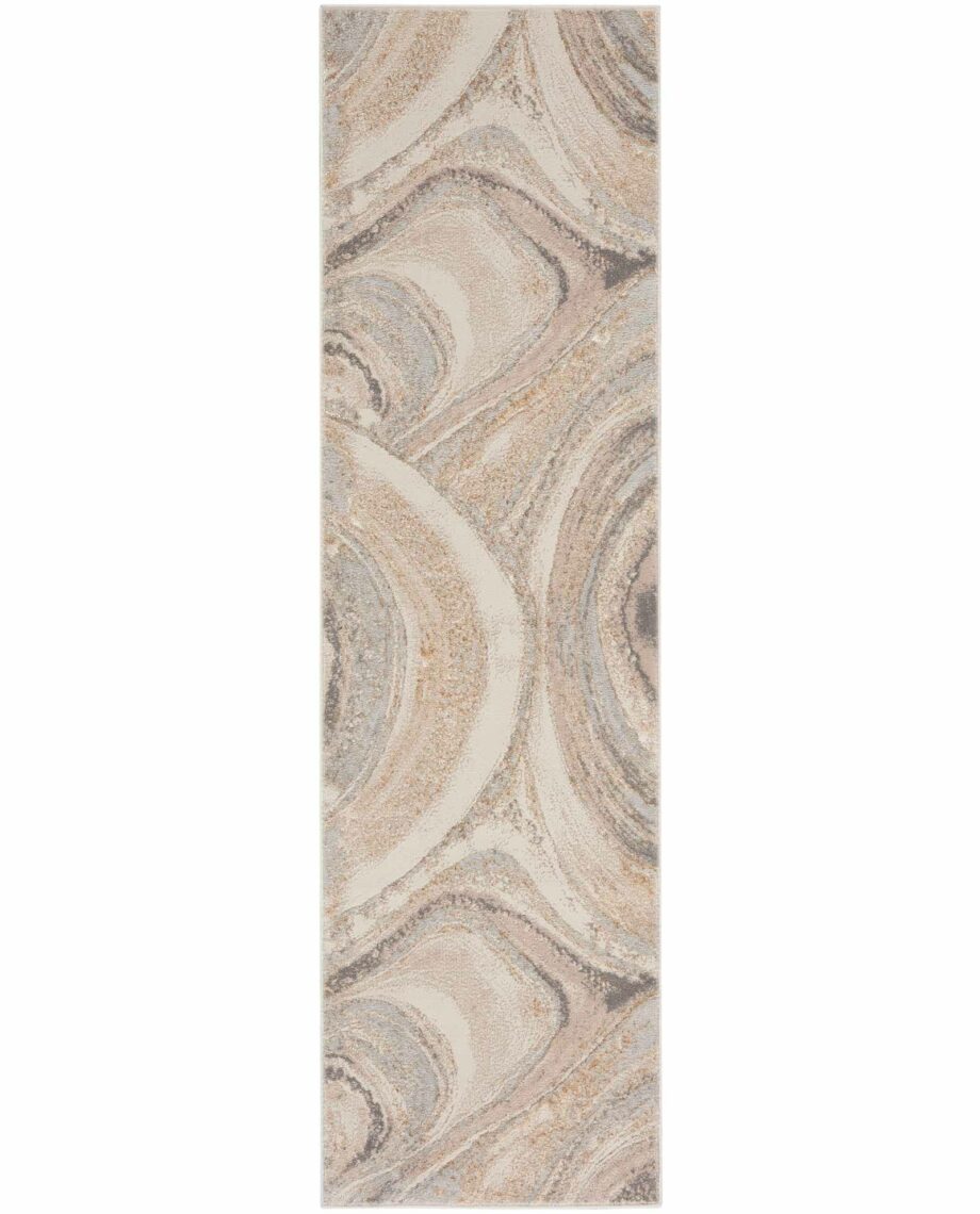 Nourison rug Brush Strokes BSK03 CRMGY CREAM GREY 2x8 099446899033