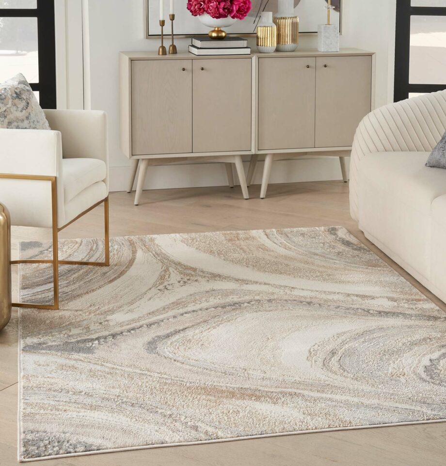 Nourison rug Brush Strokes BSK03 CRMGY CREAM GREY 5x7 099446899040 interior 1