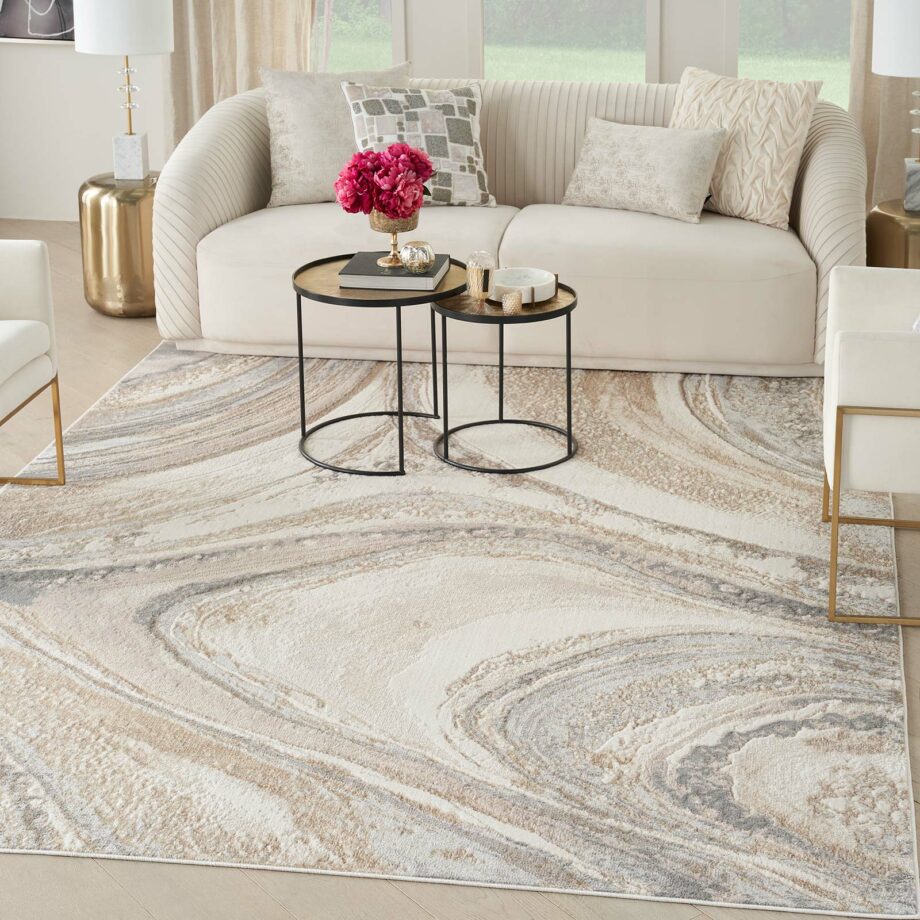 Nourison rug Brush Strokes BSK03 CRMGY CREAM GREY 8x10 099446899057 interior 1