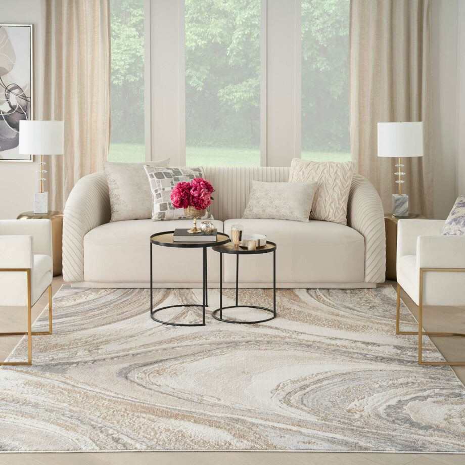 Nourison rug Brush Strokes BSK03 CRMGY CREAM GREY 8x10 099446899057 interior 3