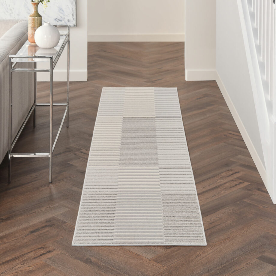 Nourison rug Brush Strokes BSK04 SILGY SILVER GREY 2x8 099446899088 interior 1