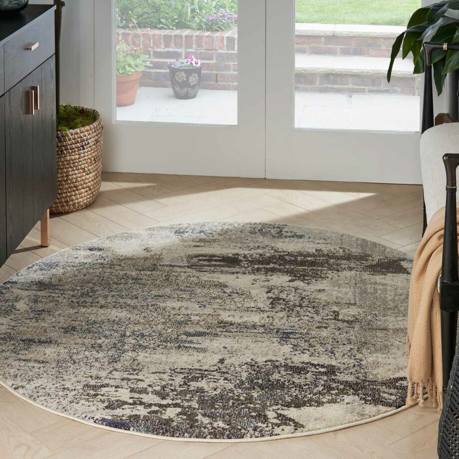 Nourison rug Celestial CES02 IVGRY IVORY GREY 5RND 099446179432 interior 1