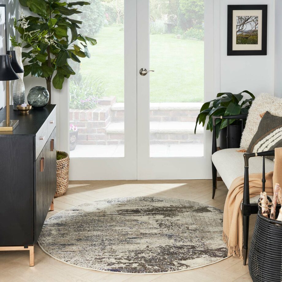Nourison rug Celestial CES02 IVGRY IVORY GREY 5RND 099446179432 interior 3