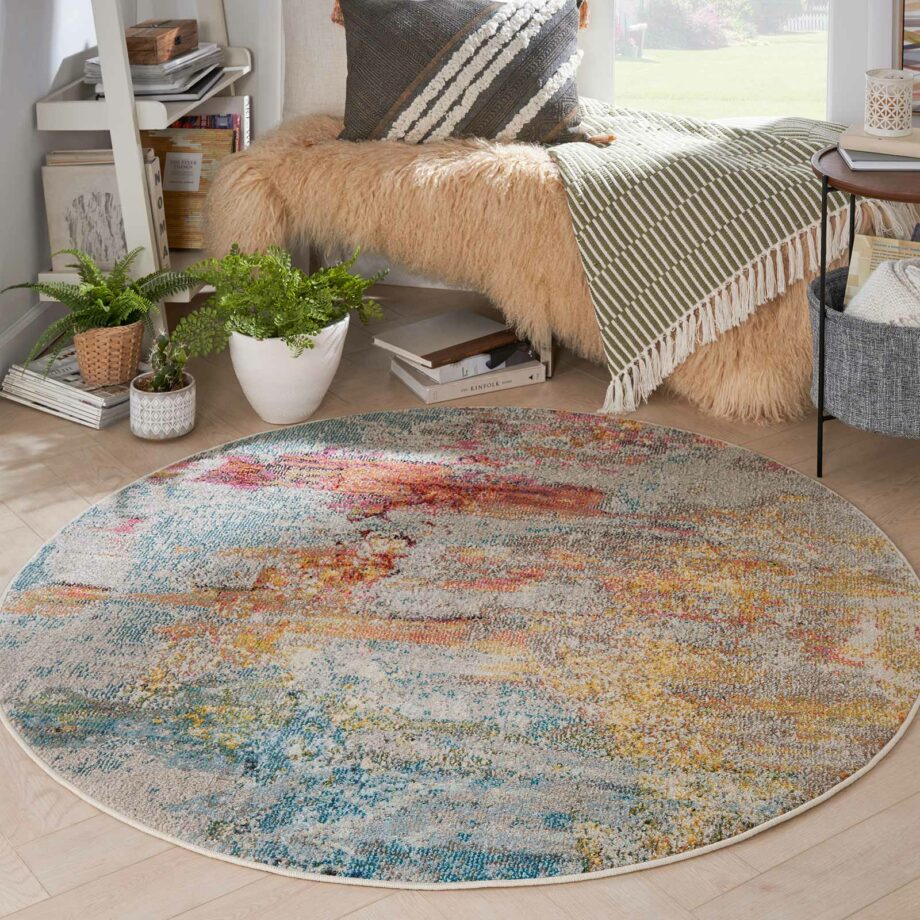 Nourison rug Celestial CES02 SEALF SEALIFE 5RND 099446362254 interior 1