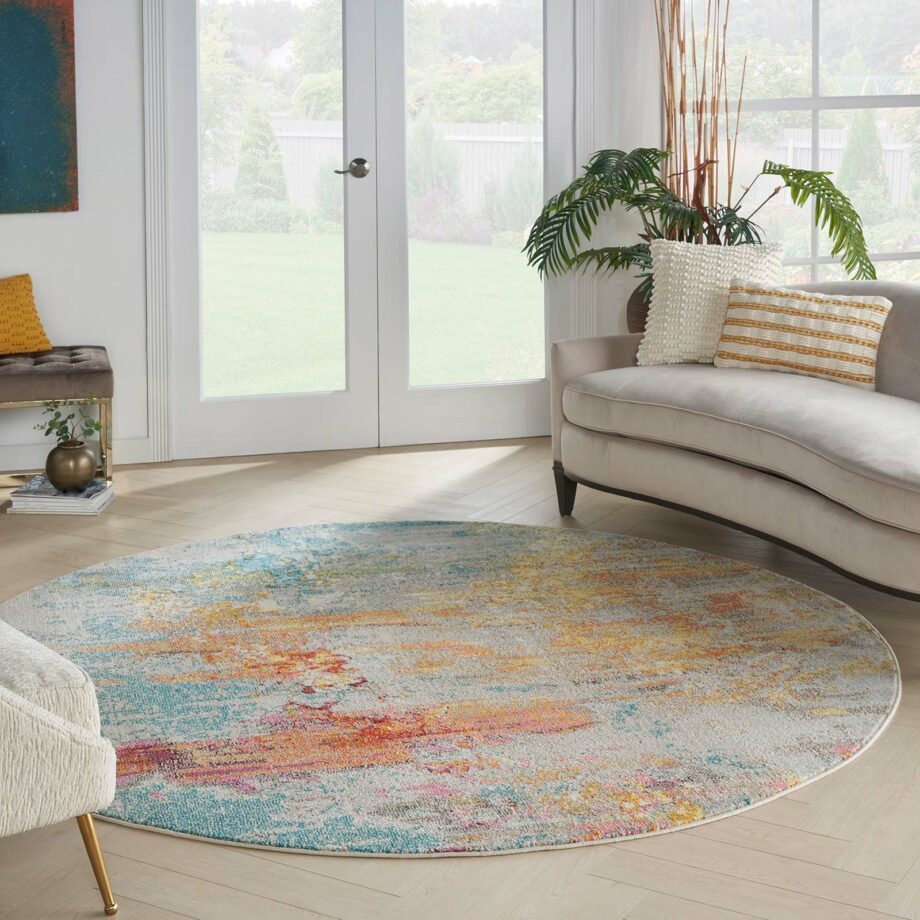 Nourison rug Celestial CES02 SEALF SEALIFE 8xRND 099446362261 interior 1