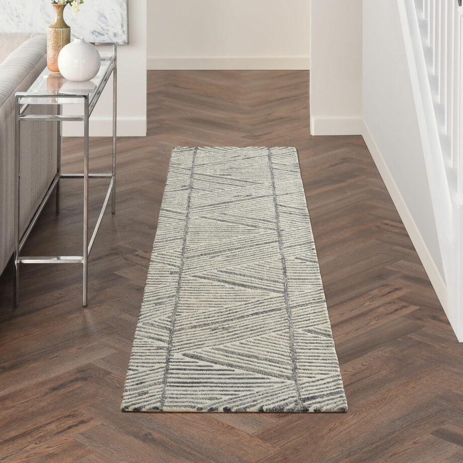 Nourison rug Colorado CLR01 GRYWT GREY WHITE 2x8 099446790224 interior 1