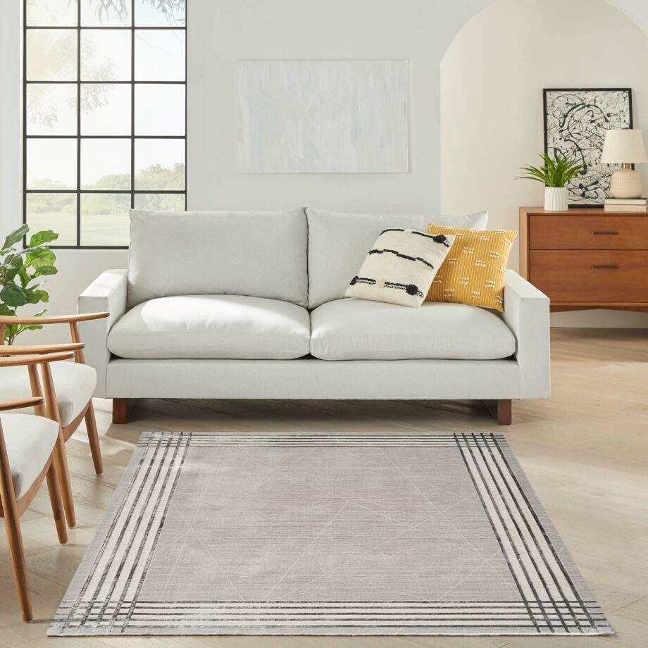 Nourison rug Desire DSR01 GRSIL GREY SILVER 5X7 099446128652 interior 1
