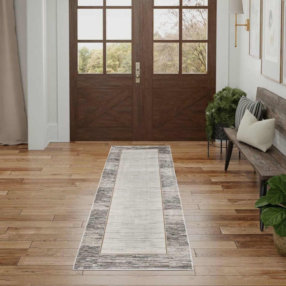 Nourison rug Desire DSR02 GRYBK GREY BLACK 2x8 099446129062 interior 1