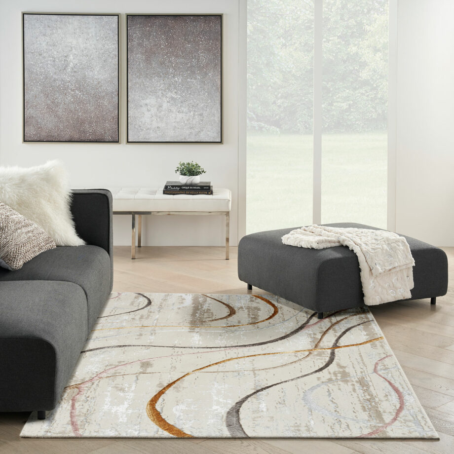 Nourison rug Glitz GLZ01 IVMTC IVORY MULTICOLOR 5X7 099446133175 interior 1