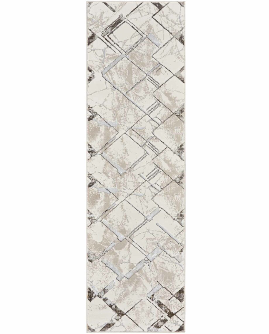 Nourison rug Glitz GLZ02 IVGRY IVORY GREY 2x8 099446133717