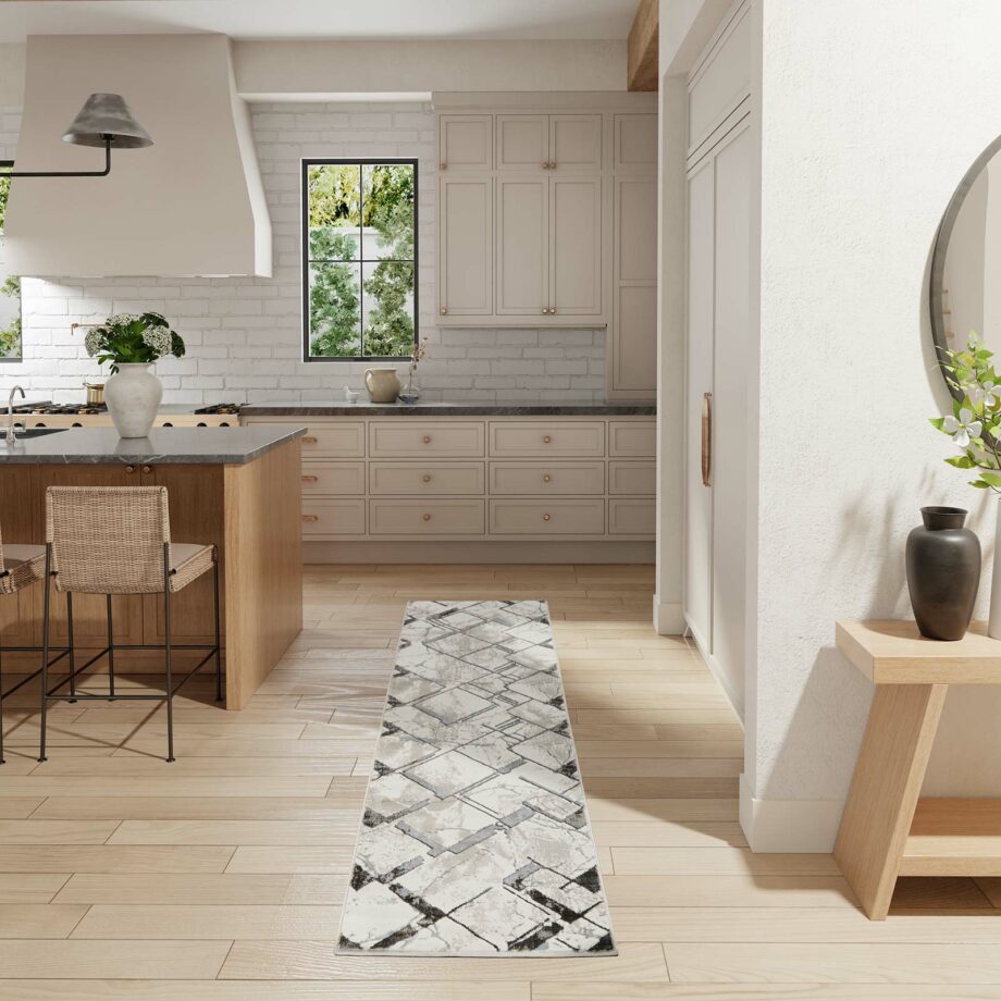 Nourison rug Glitz GLZ02 IVGRY IVORY GREY 2x8 099446133717 interior 1