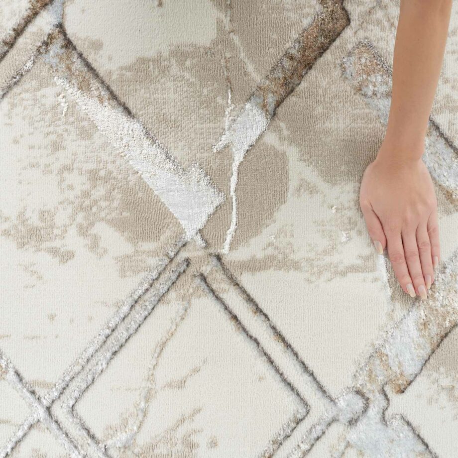 Nourison rug Glitz GLZ02 IVGRY IVORY GREY 5X7 099446133731 HAND