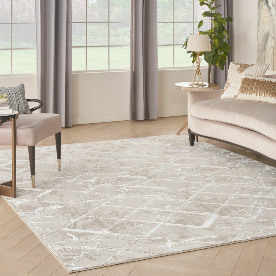 Nourison rug Glitz GLZ02 IVGRY IVORY GREY 8x10 099446133748 interior 1