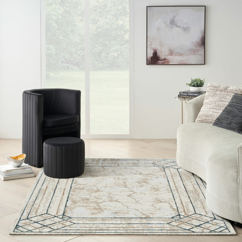 Nourison rug Glitz GLZ03 IVTAU IVORY TAUPE 5X7 099446134219 interior 1