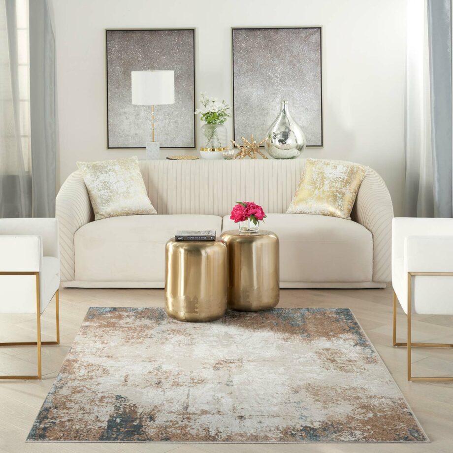Nourison rug Glitz GLZ06 TAUMT TAUPE MULTICOLOR 5X7 099446134554 interior 1