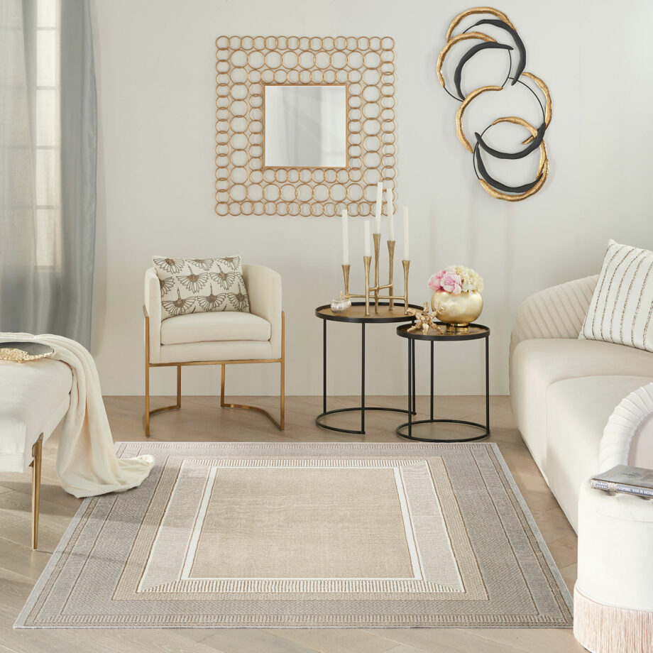 Nourison rug Glitz GLZ07 IVORY 5X7 099446134622 interior 1