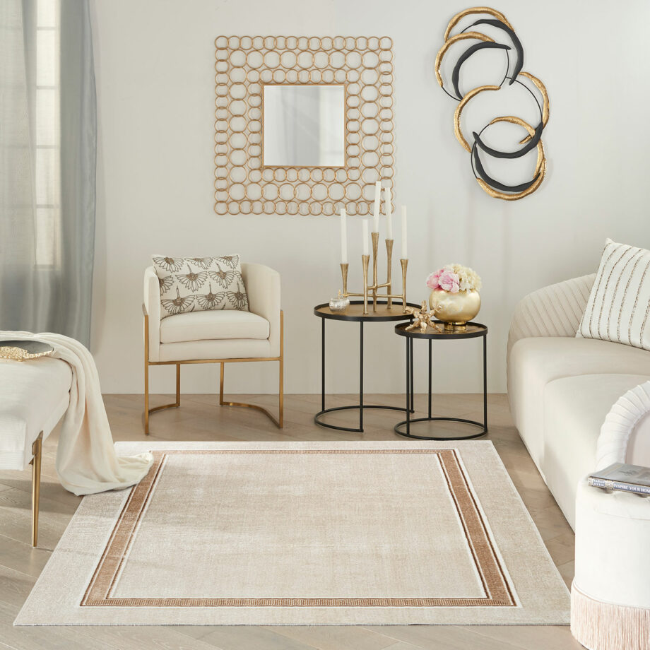 Nourison rug Glitz GLZ08 IVCRM IVORY CREAM 5X7 099446134691 interior 1