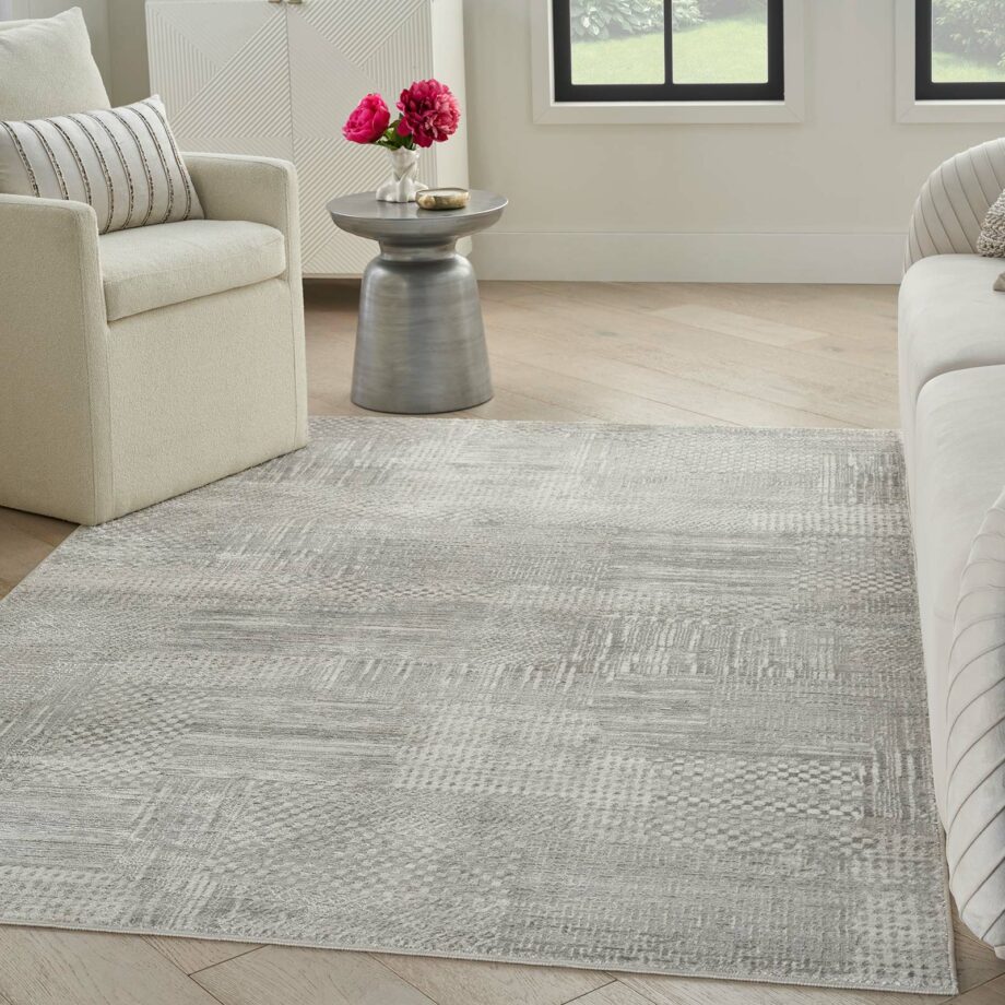 Nourison rug Glitz GLZ09 SILGY SILVER GREY 5x7 099446904041 interior 1
