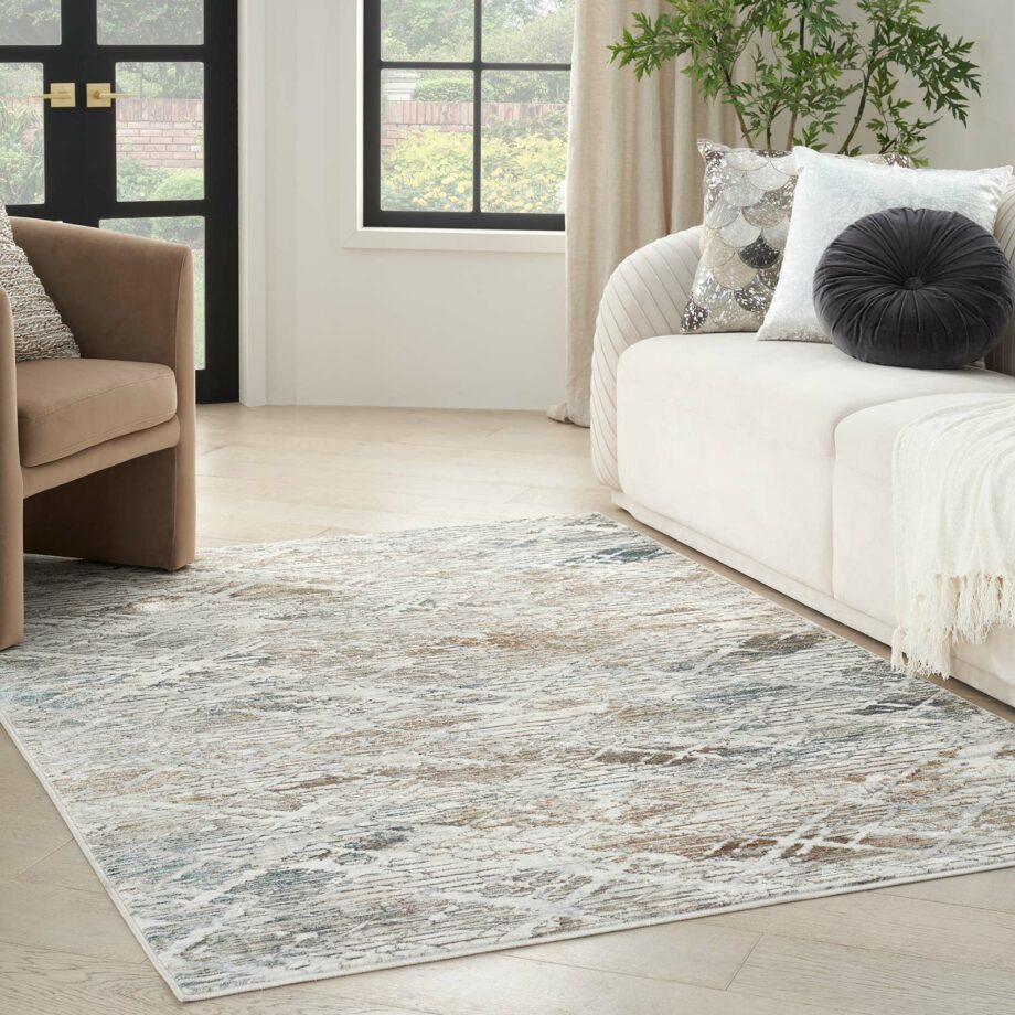 Nourison rug Glitz GLZ11 GRYMT GREY MULTICOLOR 5x7 099446912022 interior 1