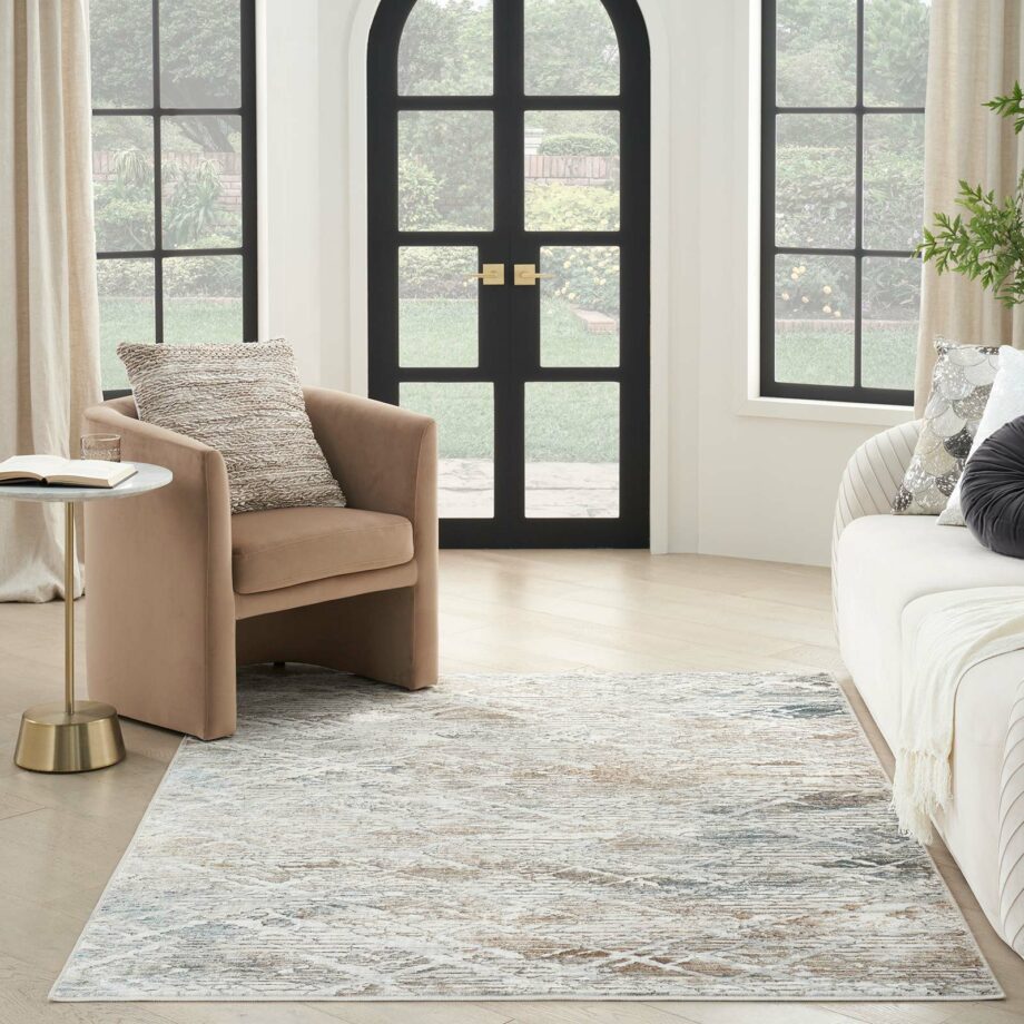 Nourison rug Glitz GLZ11 GRYMT GREY MULTICOLOR 5x7 099446912022 interior 3
