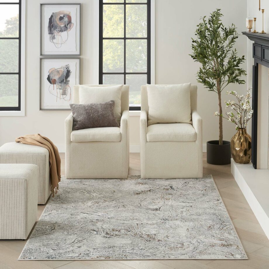 Nourison rug Glitz GLZ20 GRYMT GREY MULTICOLOR 5x7 099446951090 interior 3