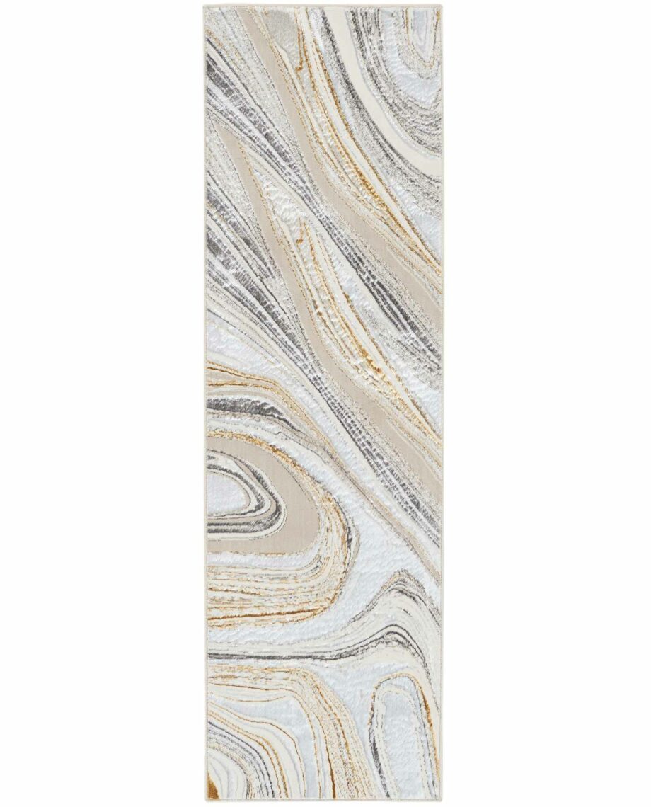 Nourison rug Glitz GLZ21 GRYGD GREY GOLD 2x8 099446951137