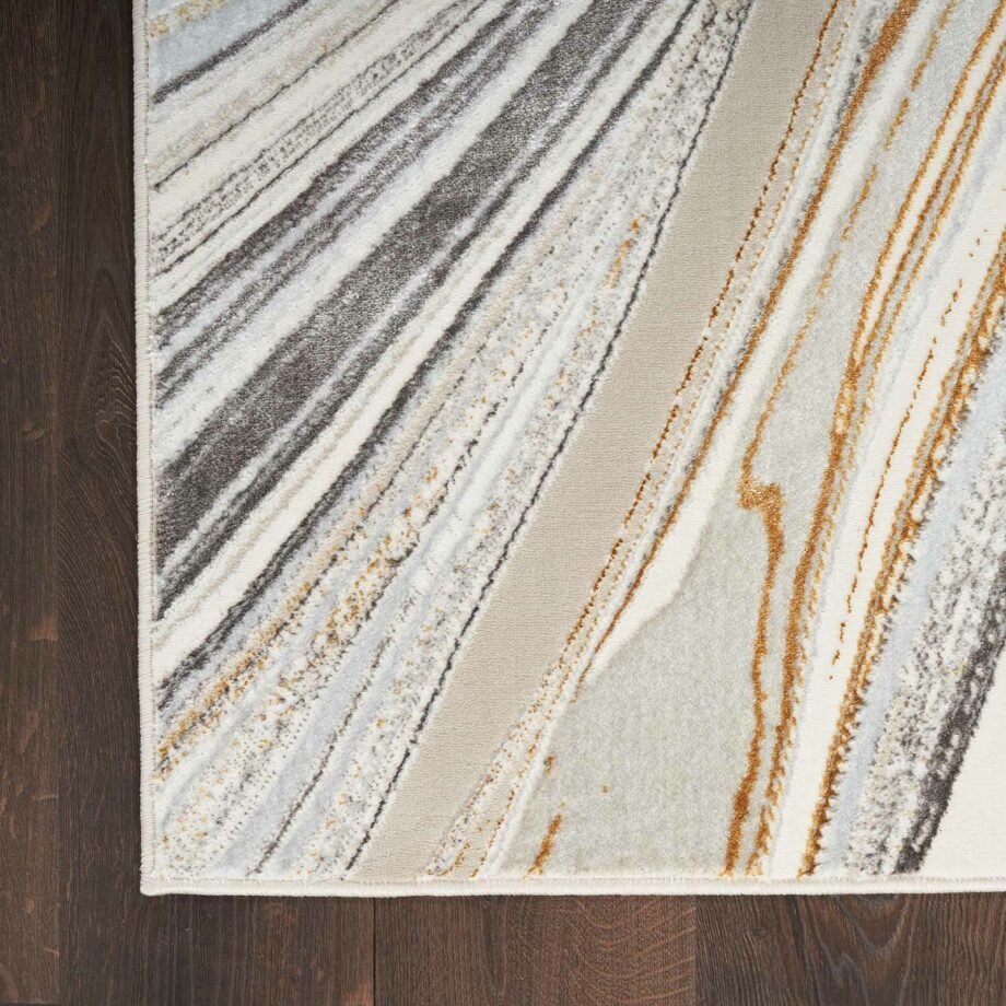 Nourison rug Glitz GLZ21 GRYGD GREY GOLD 5x7 099446951151 CR