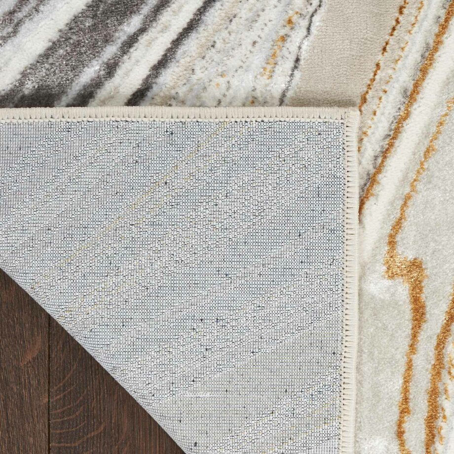 Nourison rug Glitz GLZ21 GRYGD GREY GOLD 5x7 099446951151 CRB