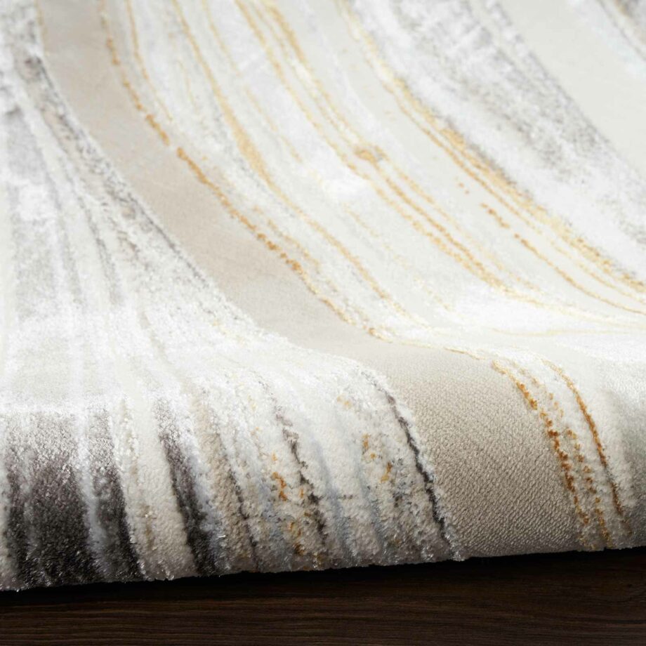 Nourison rug Glitz GLZ21 GRYGD GREY GOLD 5x7 099446951151 TX01
