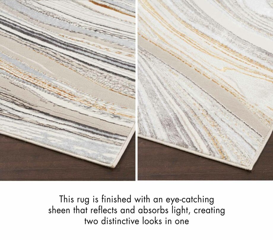 Nourison rug Glitz GLZ21 GRYGD GREY GOLD 5x7 099446951151 TX03