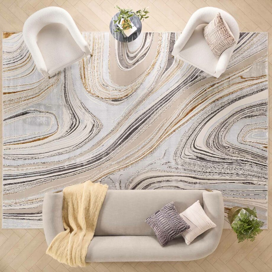 Nourison rug Glitz GLZ21 GRYGD GREY GOLD 8x10 099446951168 interior 4