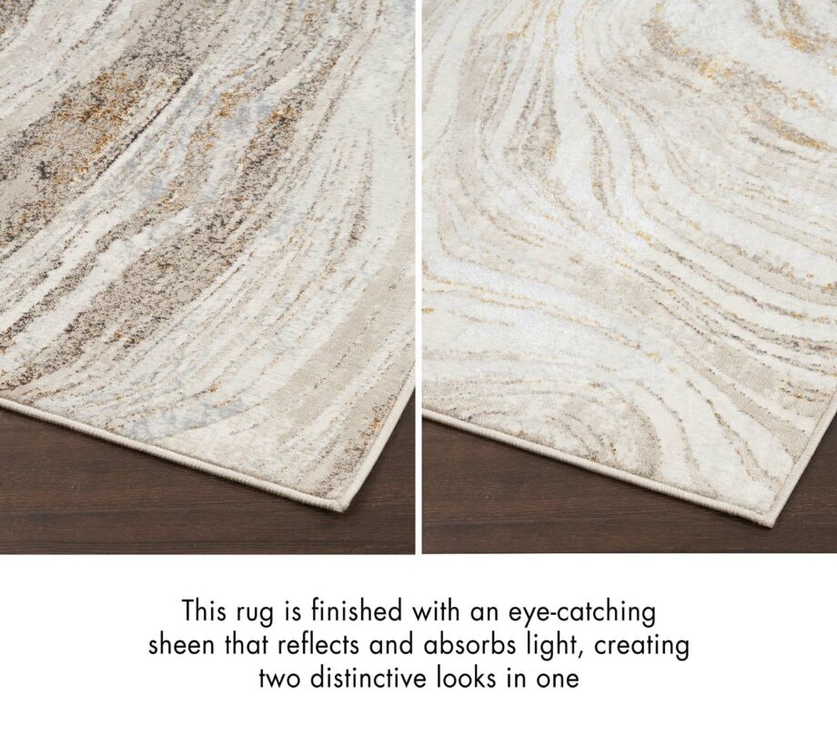 Nourison rug Glitz GLZ22 GRYGD GREY GOLD 5x7 099446951205 TX03