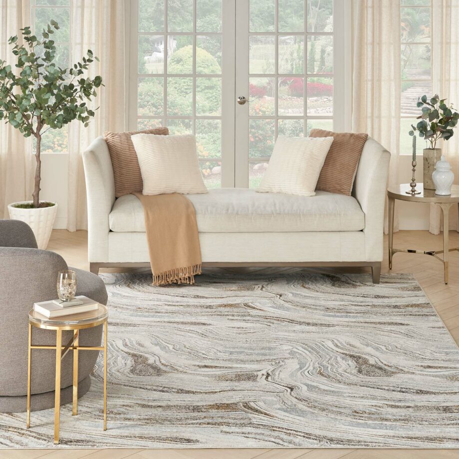 Nourison rug Glitz GLZ22 GRYGD GREY GOLD 8x10 099446951212 interior 3
