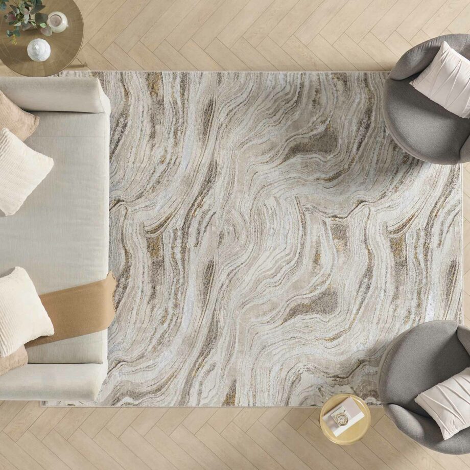 Nourison rug Glitz GLZ22 GRYGD GREY GOLD 8x10 099446951212 interior 4