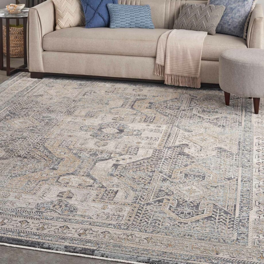 Nourison rug Lynx LNX01 IVCHA IVORY CHARCOAL 12x16 099446082725 interior 1