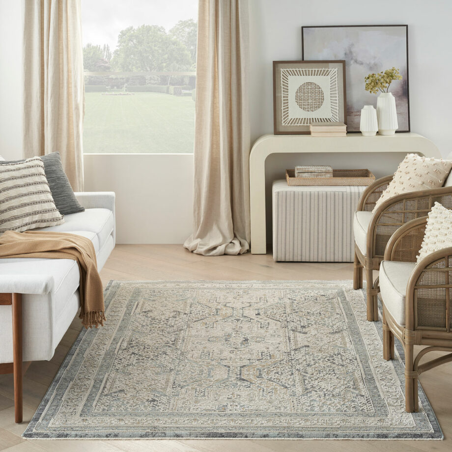 Nourison rug Lynx LNX01 IVCHA IVORY CHARCOAL 5x8 099446082619 interior 3