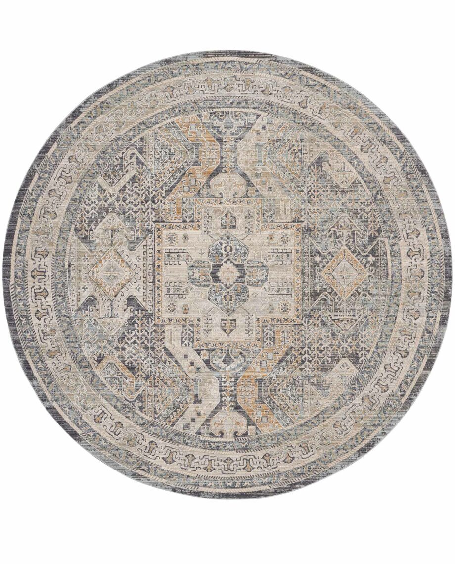 Nourison rug Lynx LNX01 IVCHA IVORY CHARCOAL 8xRND 099446083050