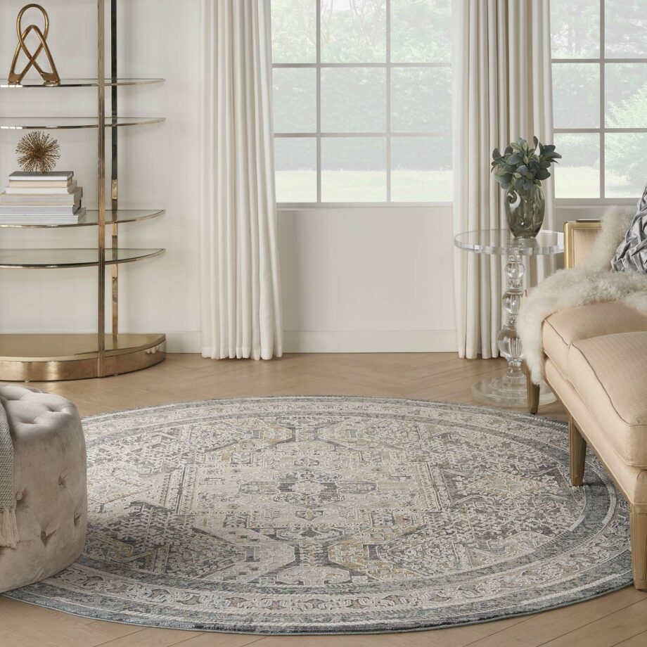 Nourison rug Lynx LNX01 IVCHA IVORY CHARCOAL 8xRND 099446083050 interior 3