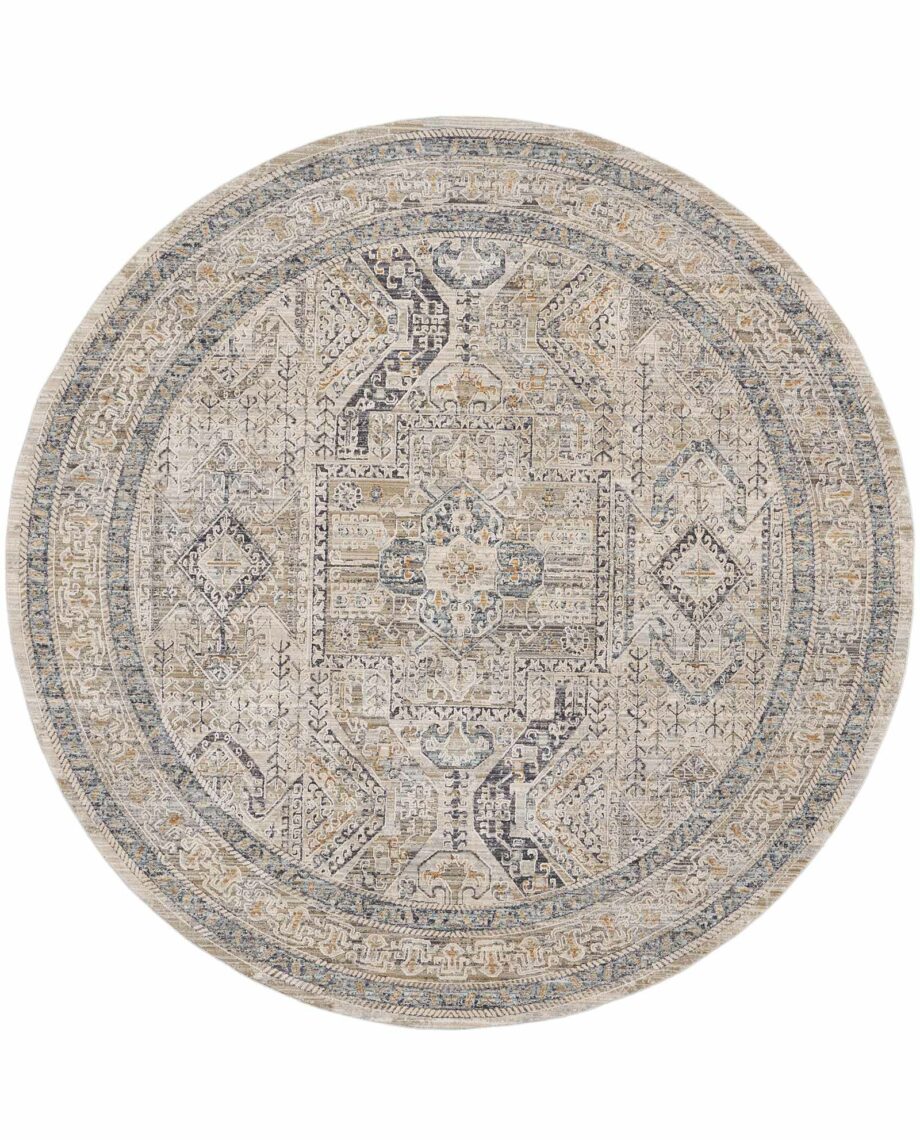 Nourison rug Lynx LNX01 IVGBL IVORY GREY BLUE 8xRND 099446082190