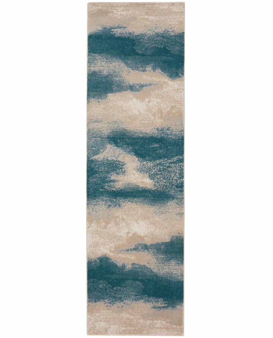 Nourison rug Maxell MAE06 IVTL IVORY TEAL 2x8 099446880413