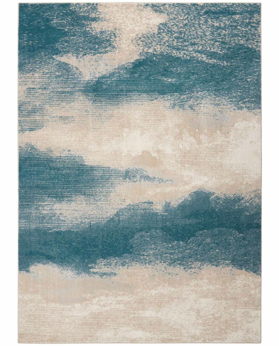 Nourison rug Maxell MAE06 IVTL IVORY TEAL 5X7 099446880437