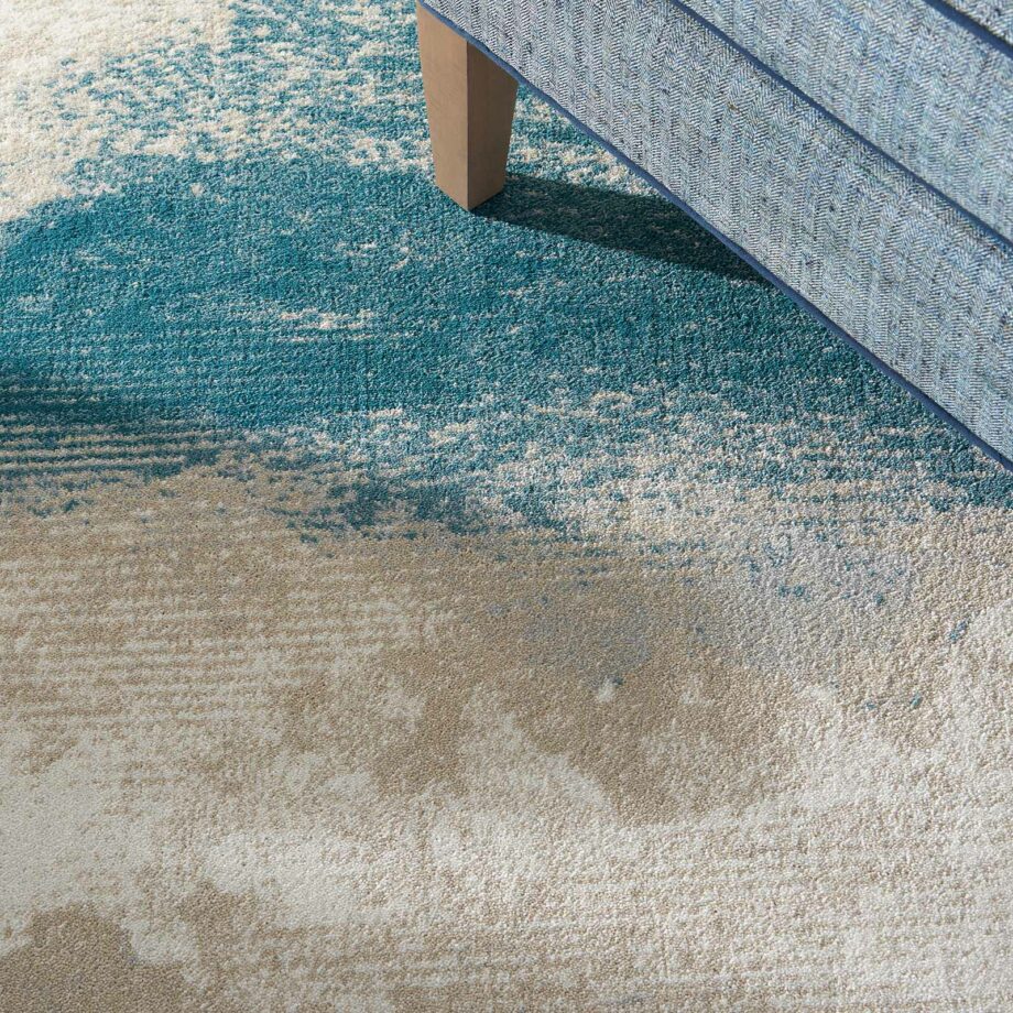 Nourison rug Maxell MAE06 IVTL IVORY TEAL 5X7 099446880437 interior 2
