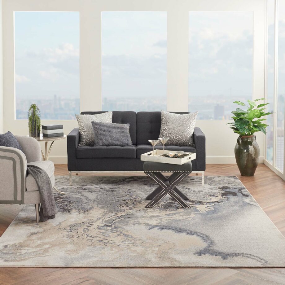 Nourison rug Maxell MAE08 GREY 7x10 099446760579 interior 1