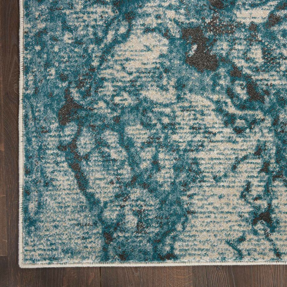 Nourison rug Maxell MAE08 IVTL IVORY TEAL 5X7 099446880222 CR