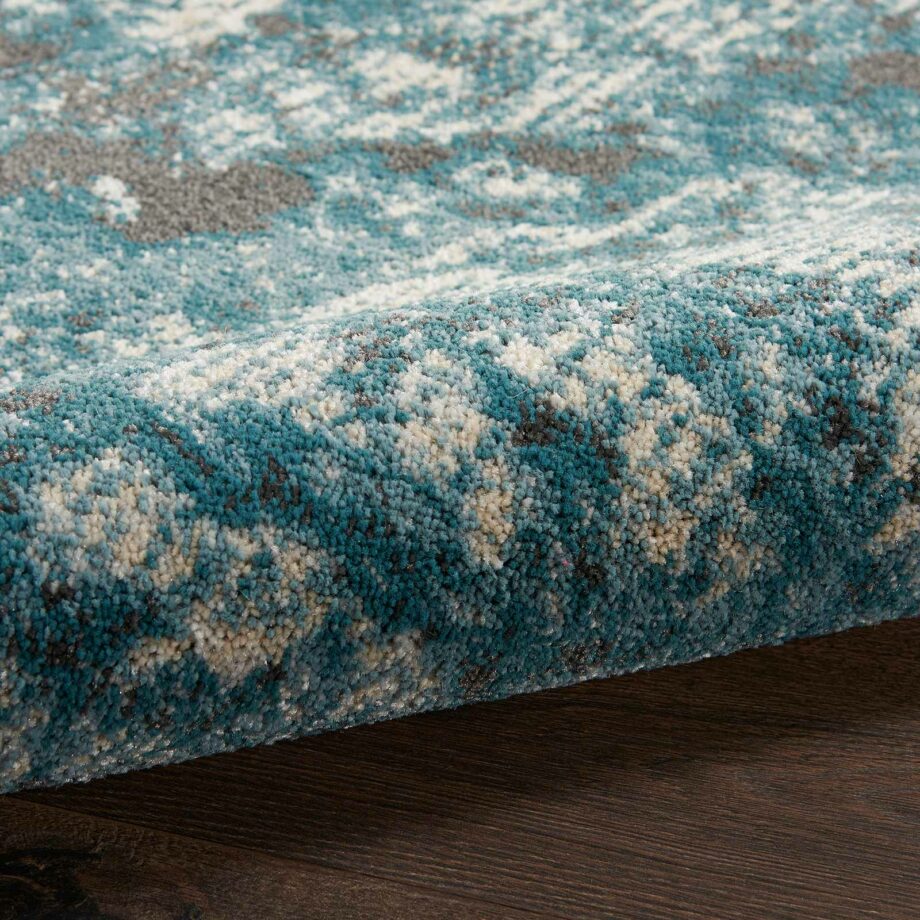 Nourison rug Maxell MAE08 IVTL IVORY TEAL 5X7 099446880222 TX01