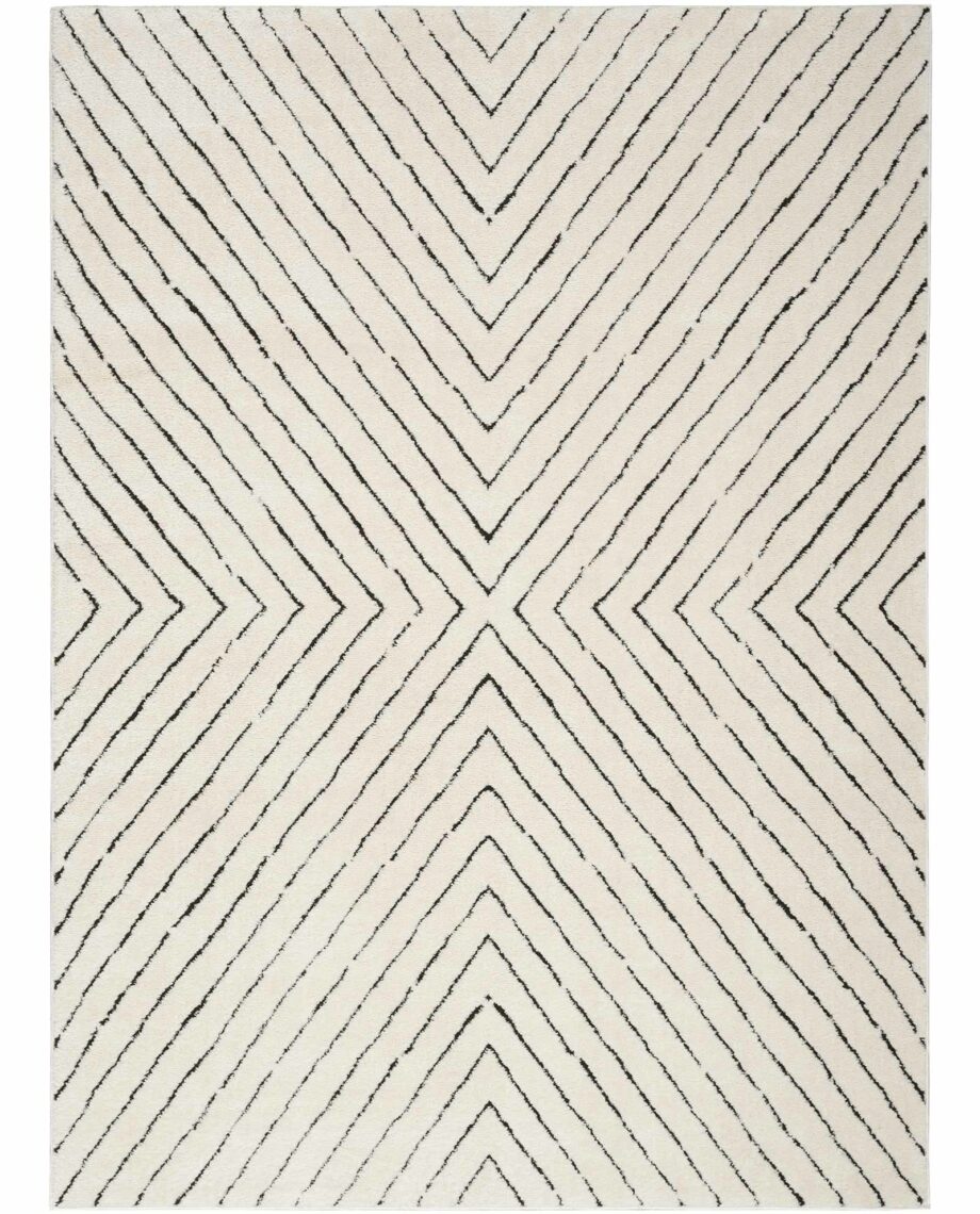 Nourison rug Modern Comfort MNC01 IVBLK IVORY BLACK 5x7 099446902139