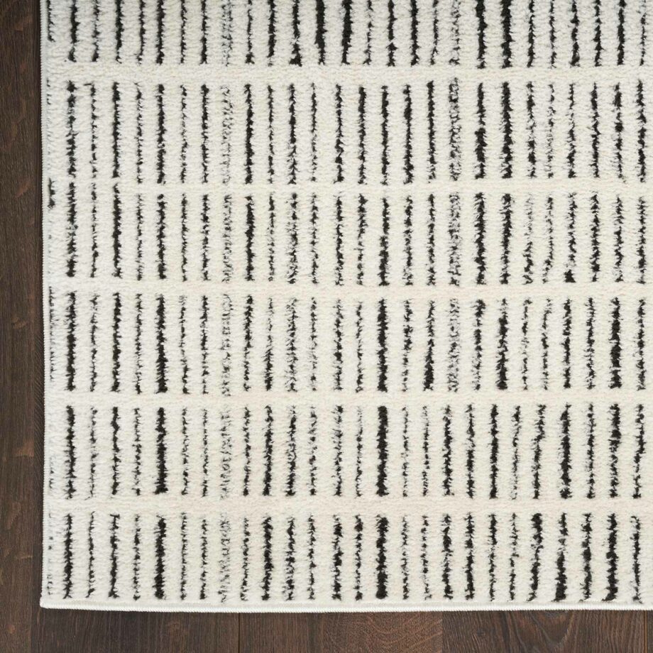 Nourison rug Modern Comfort MNC03 IVBLK IVORY BLACK 5x7 099446902153 CR